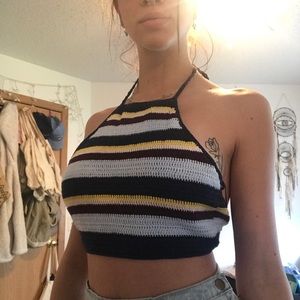 Cute multi color tie crop